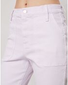 Jean Droit Leg Crop rose pâle