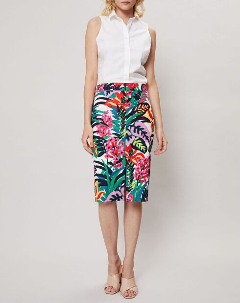 Jupe crayon imprimée floral multicolore