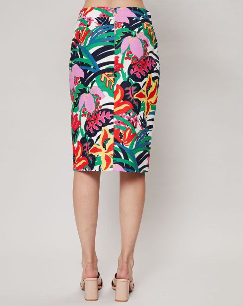 Jupe crayon imprimée floral multicolore