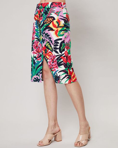 Jupe crayon imprimée floral multicolore