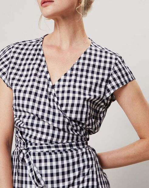 Robe Fabrizia Vichy bleu/blanc