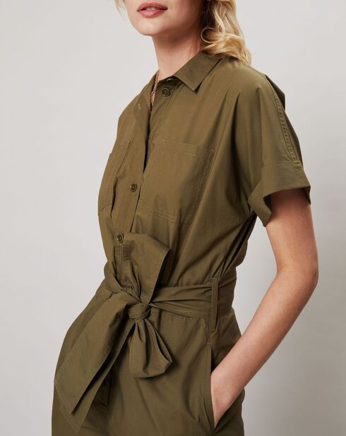 Combinaison ceinturée olive kaki