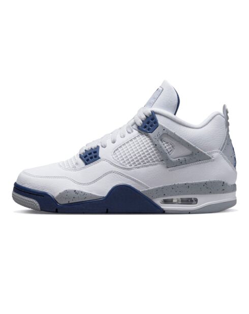 Air Jordan 4 sneakers van wit/marineblauw leer en mesh