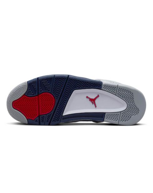 Zapatillas Air Jordan 4 blancas/azul marino de piel y malla