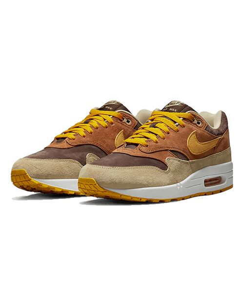 Air Max 1 PRM bruine fluwelen leren sneakers