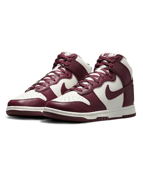 Burgundy Dunk High leren sneakers