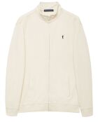 Sudadera color crudo con cremallera