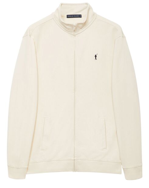 Sweat zippé écru