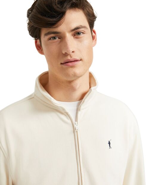 Sweat zippé écru