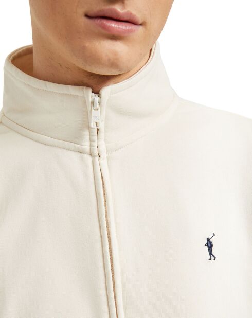 Sweat zippé écru