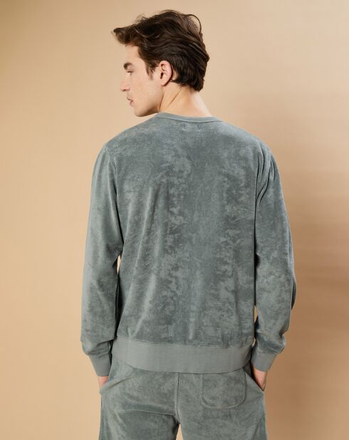 Sweat en éponge vert de gris