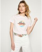 T-Shirt 100% Coton Bio Patch rose pâle