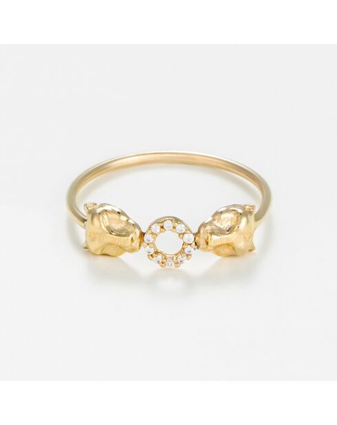 Fierce Zirkonium geelgouden ring