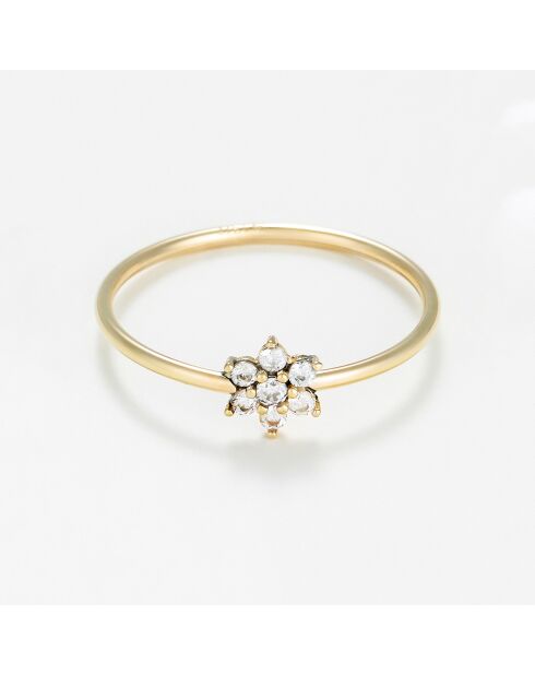 Bague Aster Zirconium or jaune