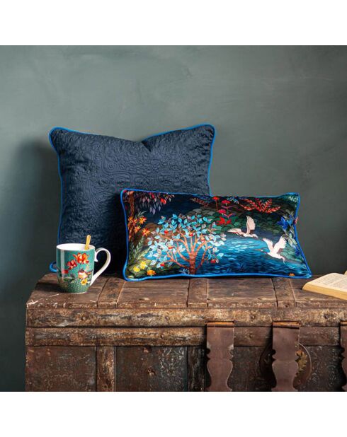 Coussin matelassé bleu - 50x50 cm