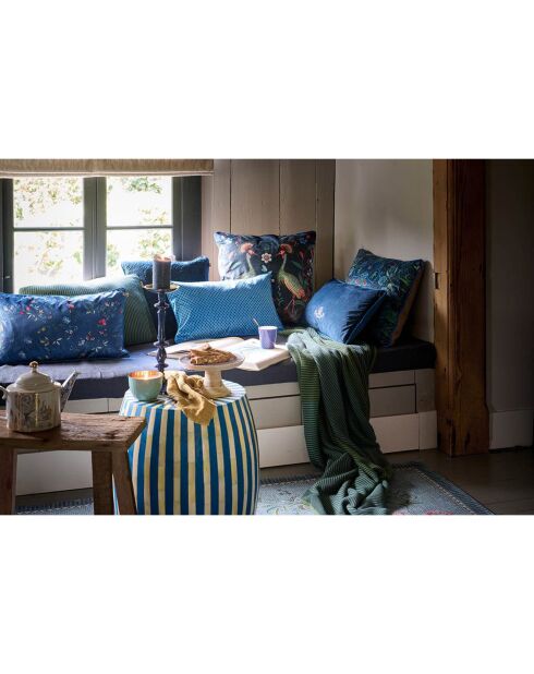 Coussin matelassé bleu - 50x50 cm