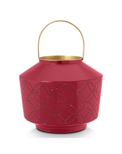 Lanterne émaillée rose - 21x10.5 cm