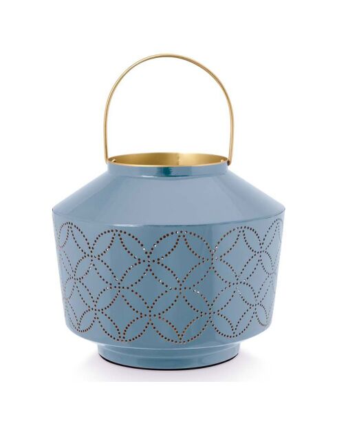 Lanterne émaillée bleue - 21x10.5 cm