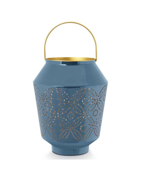 Lanterne émaillée bleue - 24x12 cm