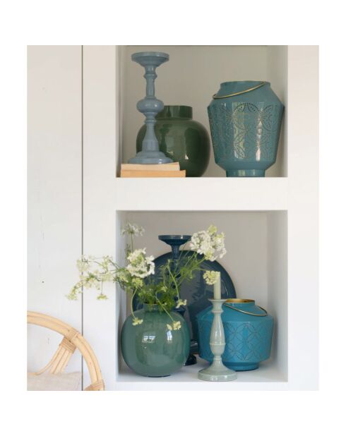 Lanterne émaillée verte - 21x10.5 cm