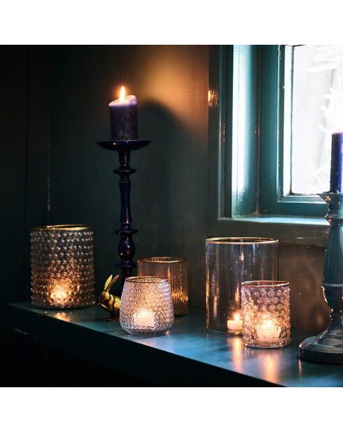 Photophore en verre transparent - D.12.5x13.5 cm