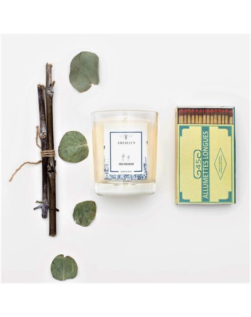 Bougie parfumée Jardin en hiver Feu de bois ivoire - 45h