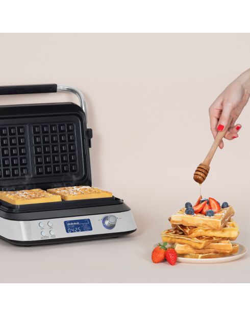 Waffeleisen in Schwarz/Grau