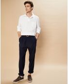 Pantalon 100% Laine Tom marine