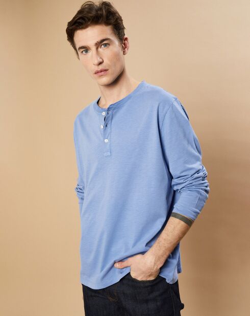 T-Shirt Henley chambray