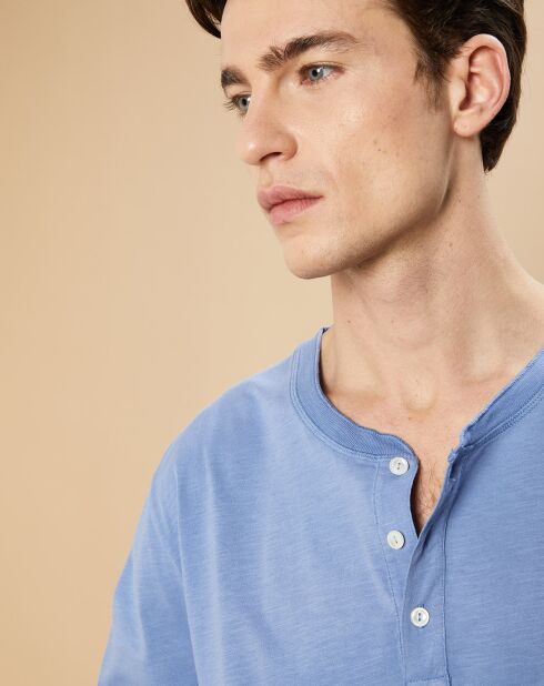 T-Shirt Henley chambray