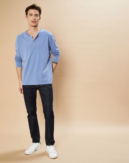 T-Shirt Henley chambray