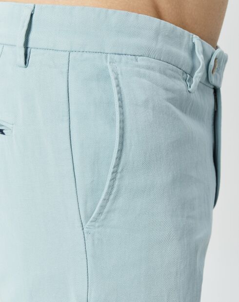 Pantalon en Lin mélangé Chino Slim Fit céladon