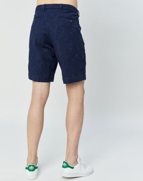 Bermuda à Jacquard floral bleu nuit