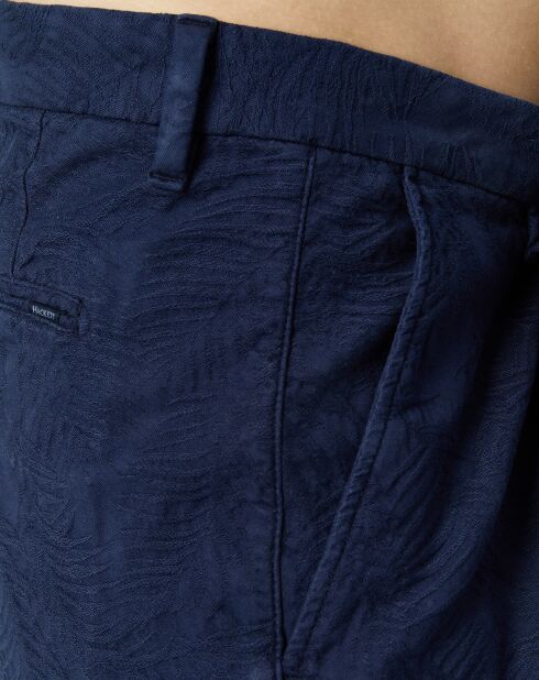 Bermuda à Jacquard floral bleu nuit