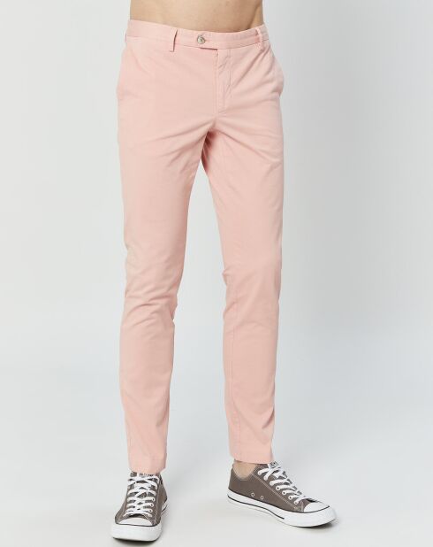 Pantalon Chino Slim Fit Kensington rose clair