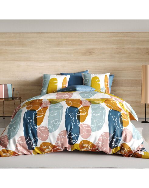 Parure housse de couette Paloma orange