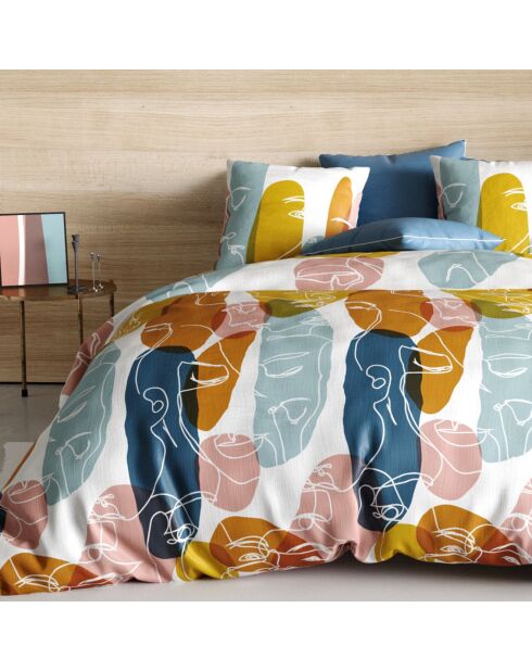 Parure housse de couette Paloma orange