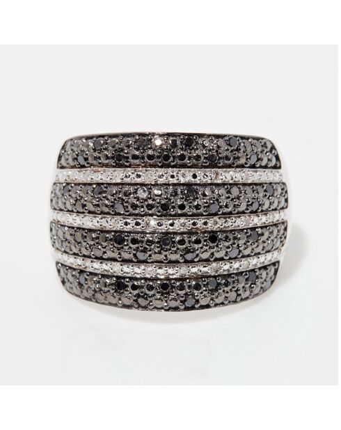 Bague Maeva Diamants & Diamants noirs 0.501 ct or blanc