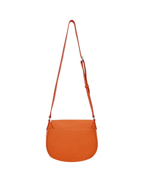 Sac bandoulière en Cuir Paris mandarine - 26x21x11 cm