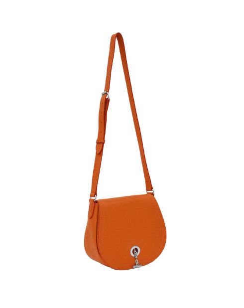Sac bandoulière en Cuir Paris mandarine - 26x21x11 cm
