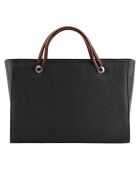 Sac à main en Cuir Fidele noir/cognac - 36x25x14 cm