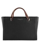 Sac à main en Cuir Fidele noir/cognac - 36x25x14 cm