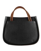 Sac à main en Cuir Fidele noir/cognac - 22x27x9 cm