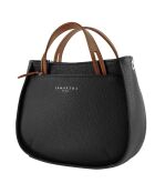 Sac à main en Cuir Fidele noir/cognac - 22x27x9 cm