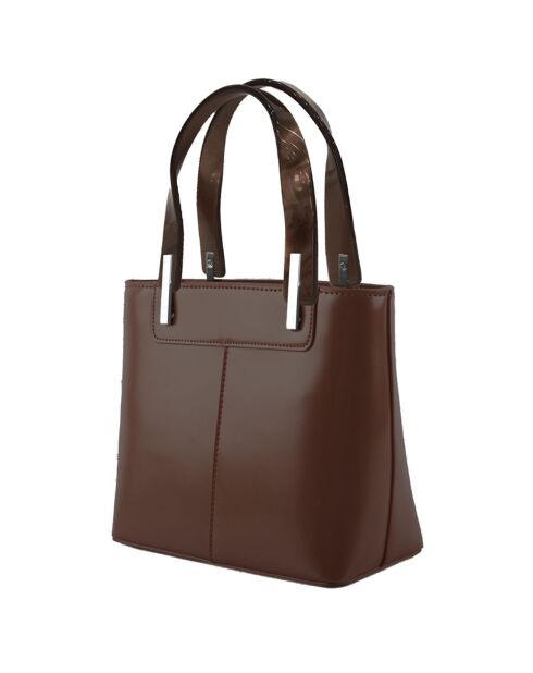 Sac à main en Cuir Portofino marron - 20x18x10 cm