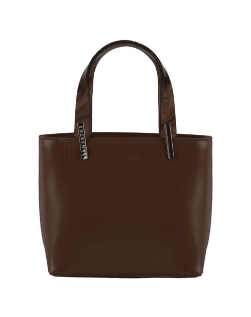 Sac à main en Cuir Portofino marron - 20x18x10 cm