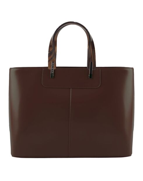 Sac à main en Cuir Portofino marron - 35x25x11 cm