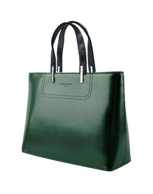 Sac à main en Cuir Portofino vert foncé - 35x25x11 cm
