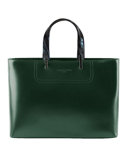 Sac à main en Cuir Portofino vert foncé - 35x25x11 cm