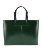 Sac à main en Cuir Portofino vert foncé - 35x25x11 cm